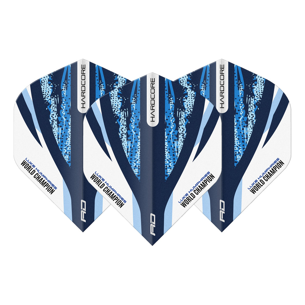 Blue Hardcore Graffiti Dart Flights - 3 Per Set (Red Dragon Brand)