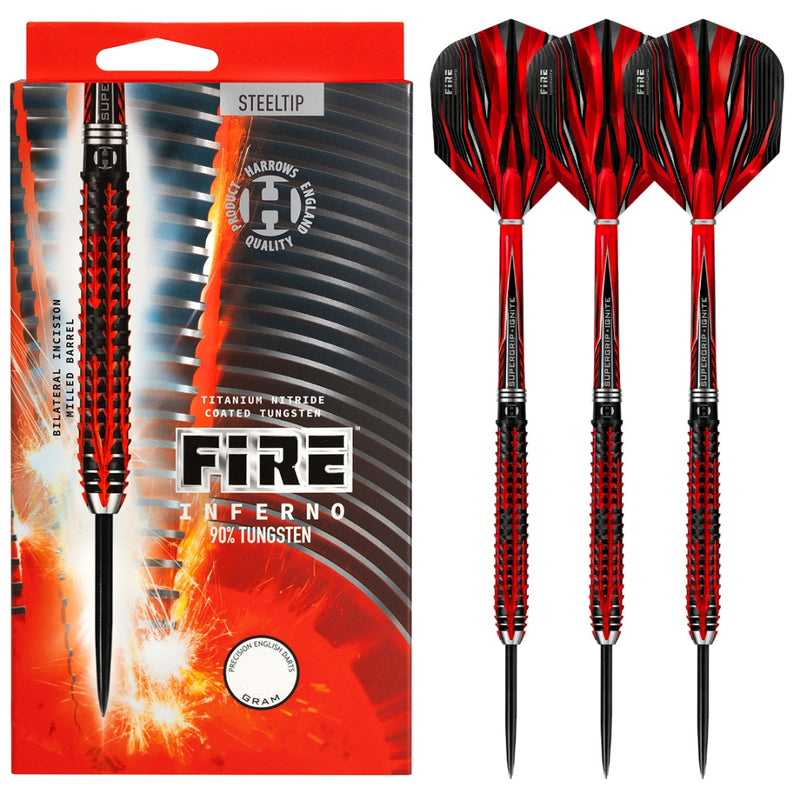 Harrows Fire Inferno 90% Tungsten Steel Tip Dartpfeile - NUR ONLINE