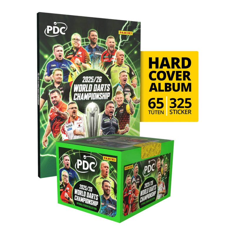 Panini PDC World Darts Championship 2025/26 - Hardcover Bundle mit einer Stickerbox