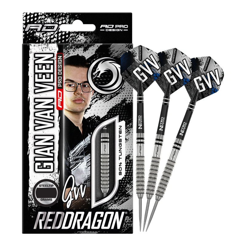 Red Dragon Gian Van Veen Tour Edition 90% Tungsten Steeldarts - NUR ONLINE