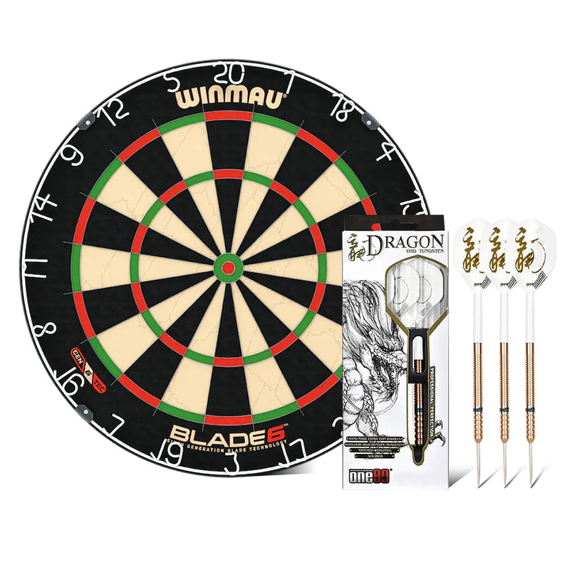 Winmau Blade 6 Dartboards + Fire Dragon Steel Tip