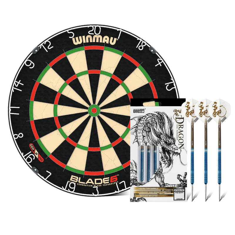 Winmau Blade 6 Dartboards + Ice Dragon Steel Tip