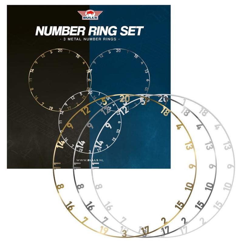 Bull's Metal Number Ring Set -3 Stück