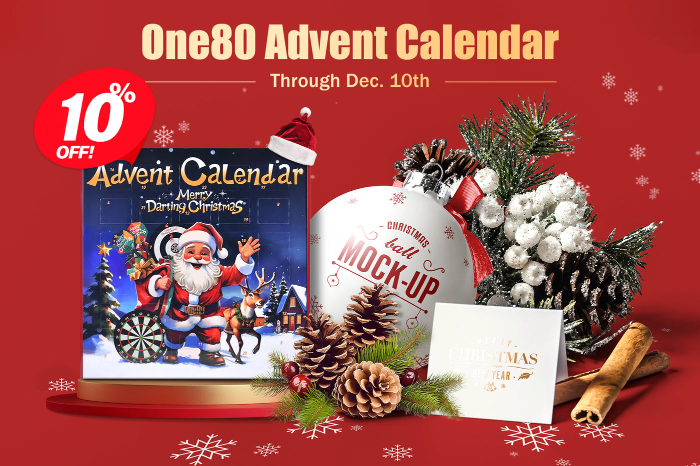 flash sale for Christmas 2025, featuring 10% off the One80 Advent Calendar-Dart Games