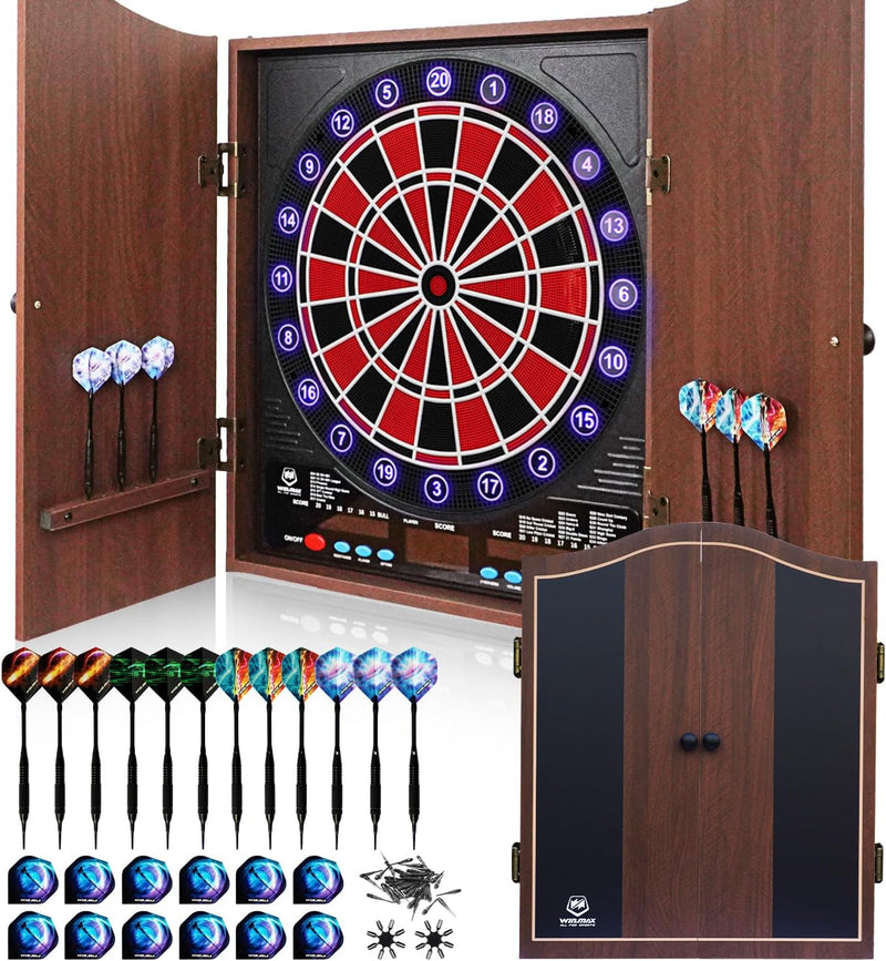 WIN.MAX Elektronische Dartscheibe mit Schrank aus Holz- NUR ONLINE