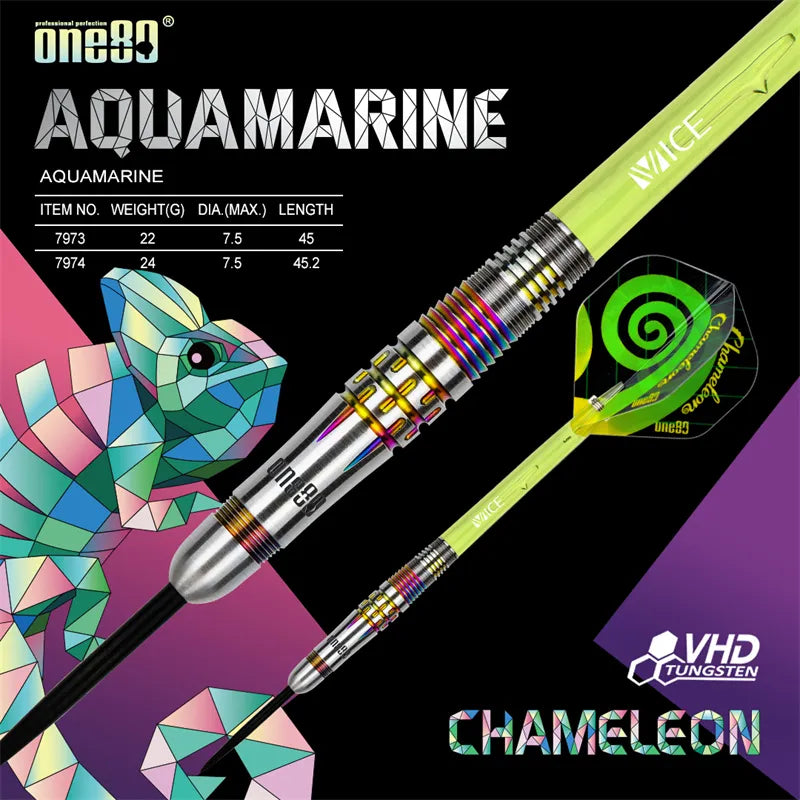 One80 Chameleon Aquamarine Steel Tip 