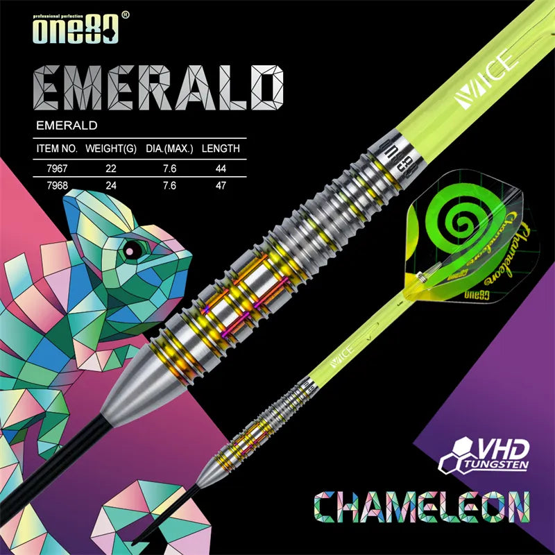 One80 Chameleon-Emerald Steel Tip