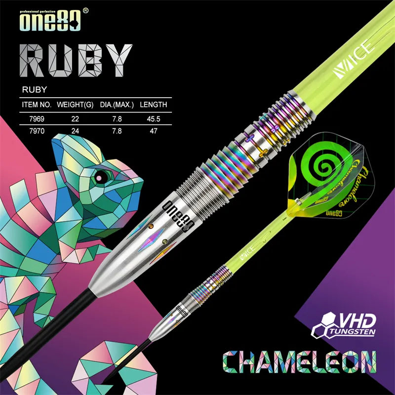 One80 Chameleon-Ruby Steel Tip